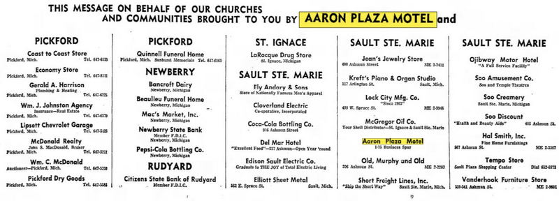Aaron Plaza Motel (Blue Swan Inn) - Oct 1969 Ad (newer photo)